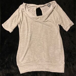 Vanity Knit Cowel Neck Light Gray/Silver Sweater Size Small